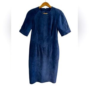 Danier Blue Suede Leather Dress Small